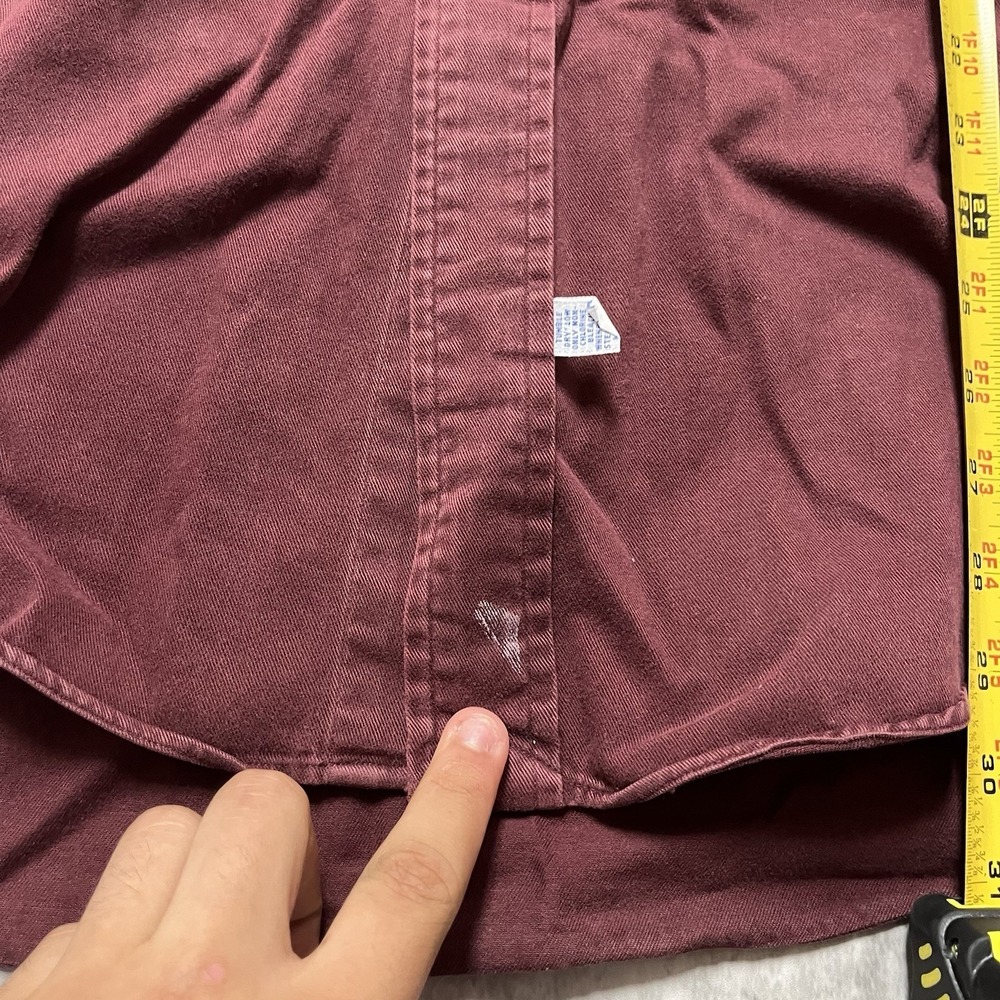 Polo Ralph Lauren XL Long Sleeve Solid Red 100% Cot Button Down Shirt Green Pony - Picture 6 of 9